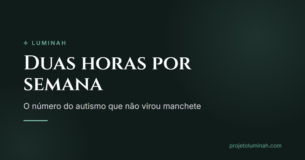 56,5% recebem só duas horas de terapia por semana